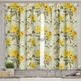 thumbnail image 2 of Ambesonne Spring Valance & Curtain, Floral Narcissus Branch, 55"x24", Yellow Khaki Cream, 2 of 6