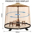 thumbnail image 5 of Topchances 7-10 ft Patio Umbrella Mosquito Net, Polyester Mesh Net Screen, Adjustable Universal Canopy Net with Sandbags and Zipper Door for Outdoor Umbrellas and Patio Tables (Brown), 5 of 7
