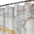 thumbnail image 3 of White Marble Gold Line Pattern Shower Curtain 72"x84" ,Bathroom Decorative Shower Curtains Set with 12 Hooks,Modern Waterproof Washable Shower Curtain, 3 of 6