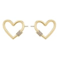 thumbnail image 1 of Finos Aretes Corazón Con Swarovski Oro Lam 14k Estuche, 1 of 7