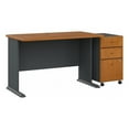 thumbnail image 1 of Series A 48W Desk with Drawers in Natural Cherry and Slate - Engineered Wood, 1 of 5