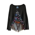 thumbnail image 5 of Craaazy Christmas Shirts for Women Christmas Printed Crew Neck Long Sleeve Pullover Holiday Christmas Womens Tops Gifts for Women, 5 of 5