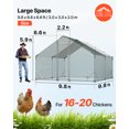 thumbnail image 2 of VEVOR Gallinero Metálico 3 x 3 x 2 m, Recinto Gallinero con Cubierta Impermeable y Estructura Resistente, Jaula para Aves de Corral con Techo a Dos Aguas, para Uso en Exteriores, Jardines, Granjas, 2 of 9