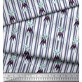 thumbnail image 3 of Soimoi Purple Cotton Voile Fabric Feather & Bottle Vase Stripe Printed Fabric 1 Yard 42 Inch Wide, 3 of 3