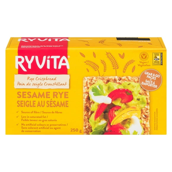 RYVITA SESAME RYE CRISPBREAD, 250GR