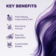 طقم صبغ الشعر سبلات ميدنايت تانزانيت، لون شعر أرجواني شبه دائم للسمراوات
