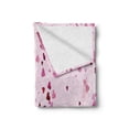 thumbnail image 2 of Romantic Soft Flannel Fleece Blanket, Flying Heart Leaves Romance of Valentines Day Celebration Love Design, Cozy Plush for Indoor and Outdoor Use, 50" x 70", Baby Pink Ruby Fuchsia, by Ambesonne, 2 of 6