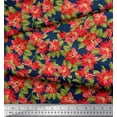 thumbnail image 2 of Soimoi Cotton Duck Fabric Holly Leaves & Floral Print Sewing Fabric Yard 42 Inch Wide, 2 of 3