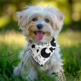 thumbnail image 2 of Dog Bandana 1 Pack,Black and White Halloween Doodle Pattern Bandanas for Dogs,Cat Bandana,Small/ Large Dog Bandana 2 Size,Dog Bandanas Girl Boy, 2 of 5