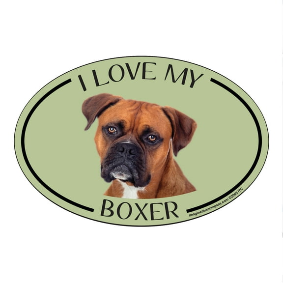 I Love my Boxer Breed Oval Magnet