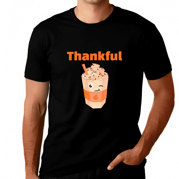 Big and Tall Thanksgiving Shirts for Men Plus Size Thanksgiving Outfit Mens Fall Shirts Funny Coffee Shirts