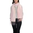 thumbnail image 2 of Women's Fashion Tassel Scarf, Pink Watercolor Heart Long Shawl, Lightweight and Warm, 2 of 9