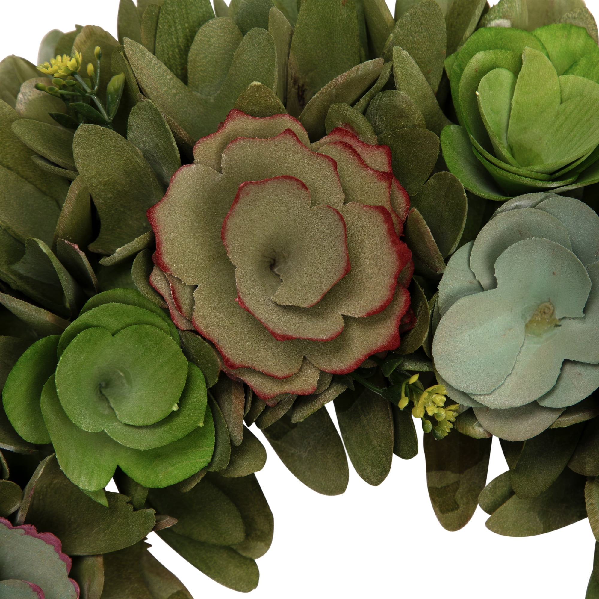 Northlight Wooden Mini Flowers Artificial Spring Wreath - 14"