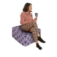 thumbnail image 2 of Plaid Rectangle Pouf, Continuous Print of Squares Lines Stripes Illustration in Purple Tones, Foot Stool for Living Room Office Ottoman with Cover, 25", Lavender Violet Dimgray, by Ambesonne, 2 of 4