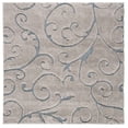 thumbnail image 2 of SAFAVIEH Florida Doug Floral Vines Geometric Shag Area Rug, Grey/Light Blue, 4' x 4' Square - Transitional Modern Design, Grey & Light Blue, Non-Shedding & Easy Cleaning, Ultra Plush Thick Pile, Idea, 2 of 8