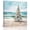 Blue, variant on Wall Art Prints, Coastal Christmas Tree Framed Canvas Prints for Bedroom Living Room Bathroom Office, Modern Oil Painting Beach Xmas Tree Gallery Wrap Wall Art Poster for Gifts Home Decor 16"x16"