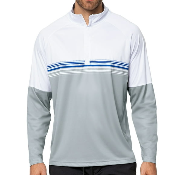 Antigua Men's Bender 1/4-Zip Golf Performance Pullover, Medium White/Sky