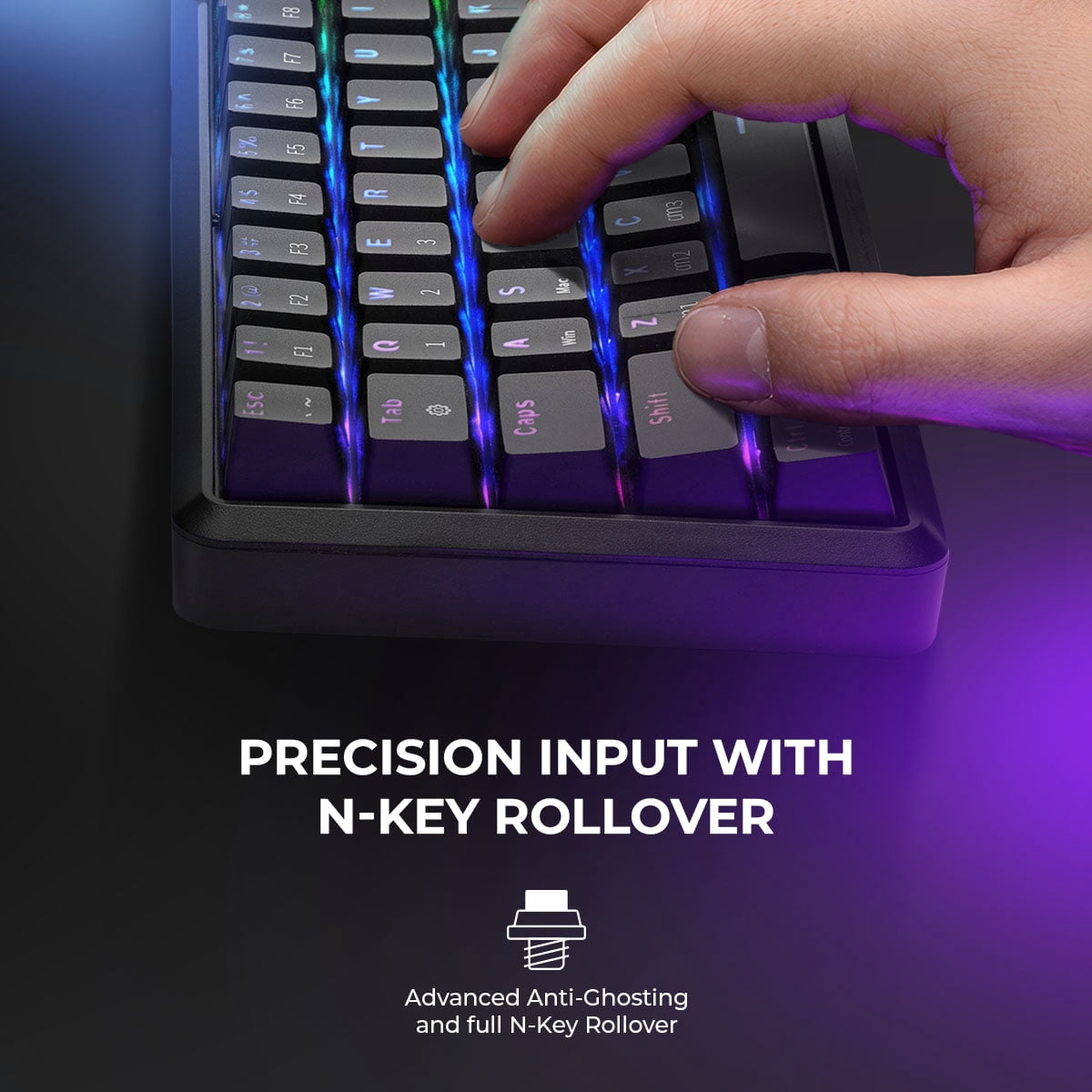 Yeyian Akil Series 3500 TKL Wireless Mechanical Gaming Keyboard – 65% Compact, OUTEMU Blue Switches, RGB, Dual Mode