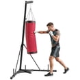 thumbnail image 2 of Soozier Punching Bag with Stand for Adults, 72.8"-90.9" Height Adjustable Freestanding Boxing Stand with Canvas Sandbag, Red, 2 of 9