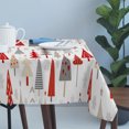 thumbnail image 4 of Red Grey Christmas Table Cloth Waterproof Tablecloths, Xmas Tree Snowflake Winter Tablecloth Dining Table Cover for Kitchen Party Tabletop Outdoor, Rectangle Tablecloth 60x120 Inch, 4 of 9