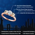 thumbnail image 2 of Gem Stone King 18K Rose Gold Plated Silver Lab Grown Diamond and Peach Morganite Engagement Ring for Women | 1.54 Cttw | Round 6MM | Gemstone April Birthstone | Size 8, 2 of 6