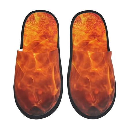

Tideii Tennis Ball In Fire for Home Indoor Cotton Slippers Autumn and Winter EVA Plush Slippers Household Supplies Unisex-Large