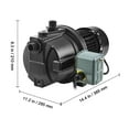 thumbnail image 3 of KFFKFF 1HP Superior Cast Iron Shallow Well Jet Water Pump, 115 Volt, 17.6 GPM 164 FT Maximum Head Water Pump, Ideal for Farm Garden Irrigation System and High-Rise Water Supply Shower Enhancement, 3 of 9