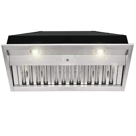 36 Inch Range Hood Insert, Ultra Quiet Stainless Steel Ducted Insert/Built-in Kitchen Vent Hood with Powerful Suction, Dimmable LED Lights and Dishwasher Safe Filters, 600 CFM-Warm White