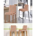 thumbnail image 5 of Burnt Orange Stripe Bar Stool Covers Set of 2, Farmhouse Striped Abstract Art Stretch Washable Bar Chair Covers with Backs, Removable Pub Counter Height Chair Cover for Kitchen Dining Room Cafe, 5 of 7