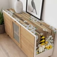 thumbnail image 4 of Daisy Floral Table Runner - 48 Inch Long, Kitchen Dining Table Runner Dresser Scarves, Farmhouse Wood Grain Bee Gnomes Flowers Farmhouse Decor for Coffee Tables Wedding Party Banquet, 4 of 8