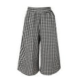 thumbnail image 4 of Outfmvch Crop Pants for Women Cotton Linen Pants Gauchos for Women Pedal Pushers for Women Straight Cropped Linen Pants Women Palazzo Pants Gauze Pants Loose Flowy Pants Beach Pant Gray L-5XL, 4 of 6