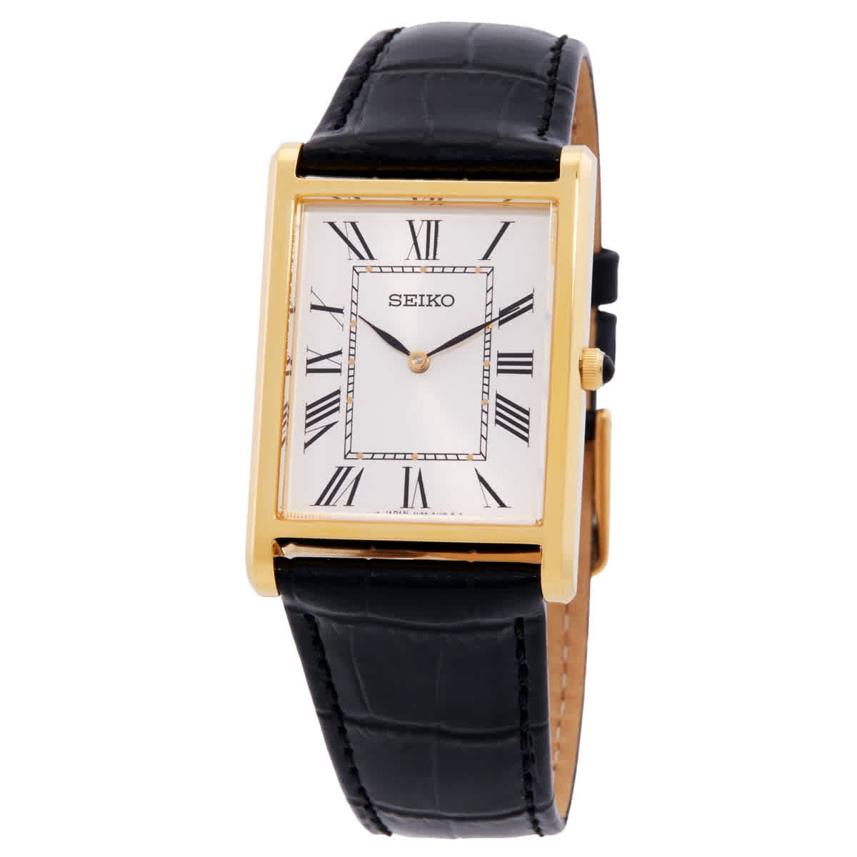 Seiko, Men's Watch, SWR049, Quartz, White Dial, Black Leather