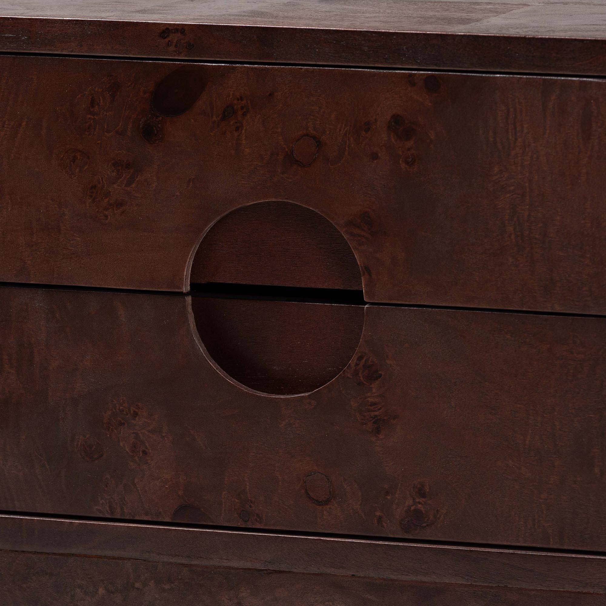 bali & pari Kayla Modern Nightstand, 2-Drawer, Dark Walnut