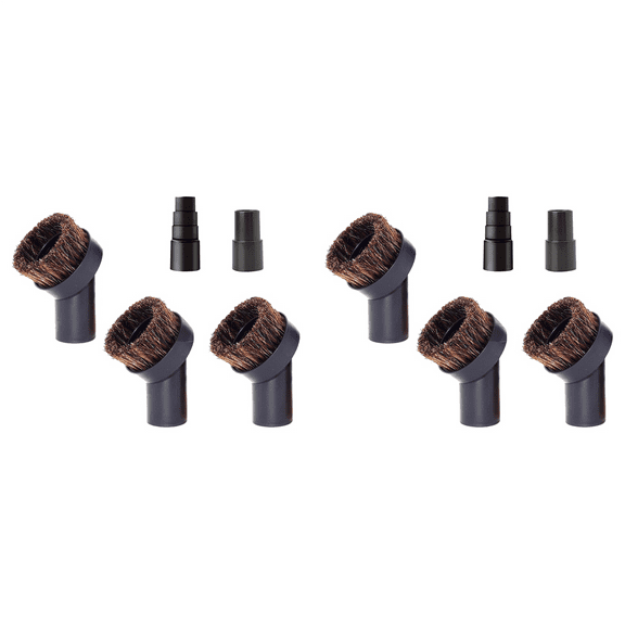 2X Round Horsehair Vacuum Dust Brush Attachment Compatible with Most Vacuum Cleaners with 1 1/4 Inch or 1 3/8 Inch Hose