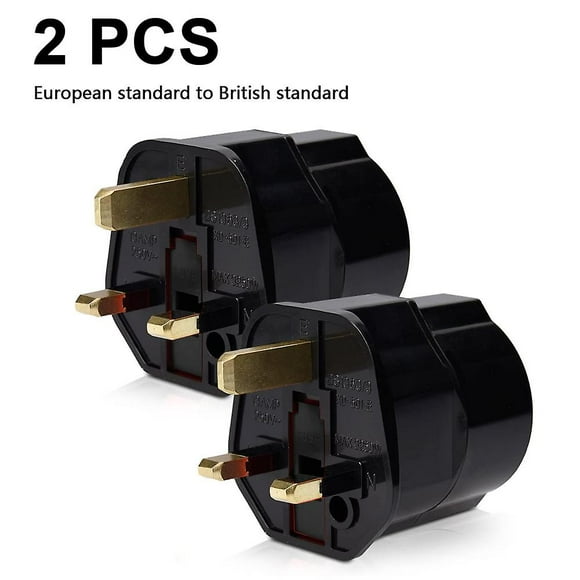 European To British Standard Plug Adapter - Set Of 2 Converters For G-type Plugs