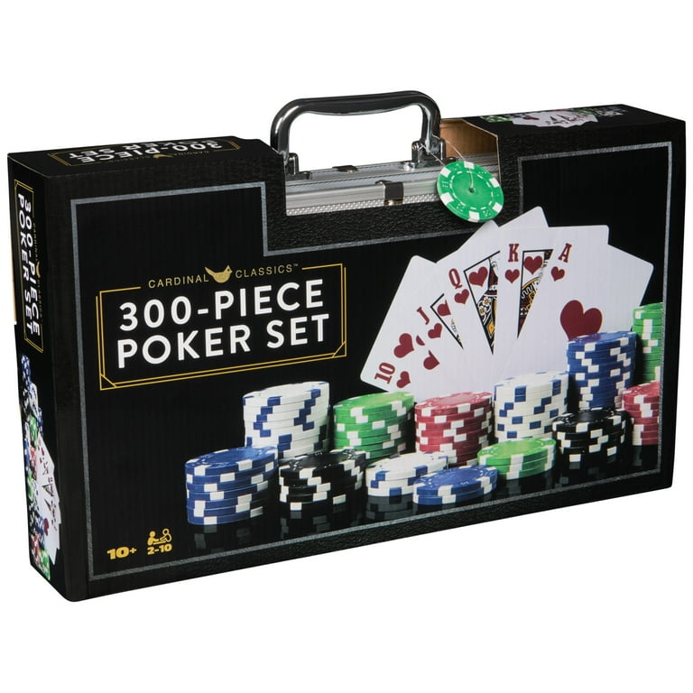 Cardinal Poker Set with 300 Chips Aluminum Case Includes Cards
