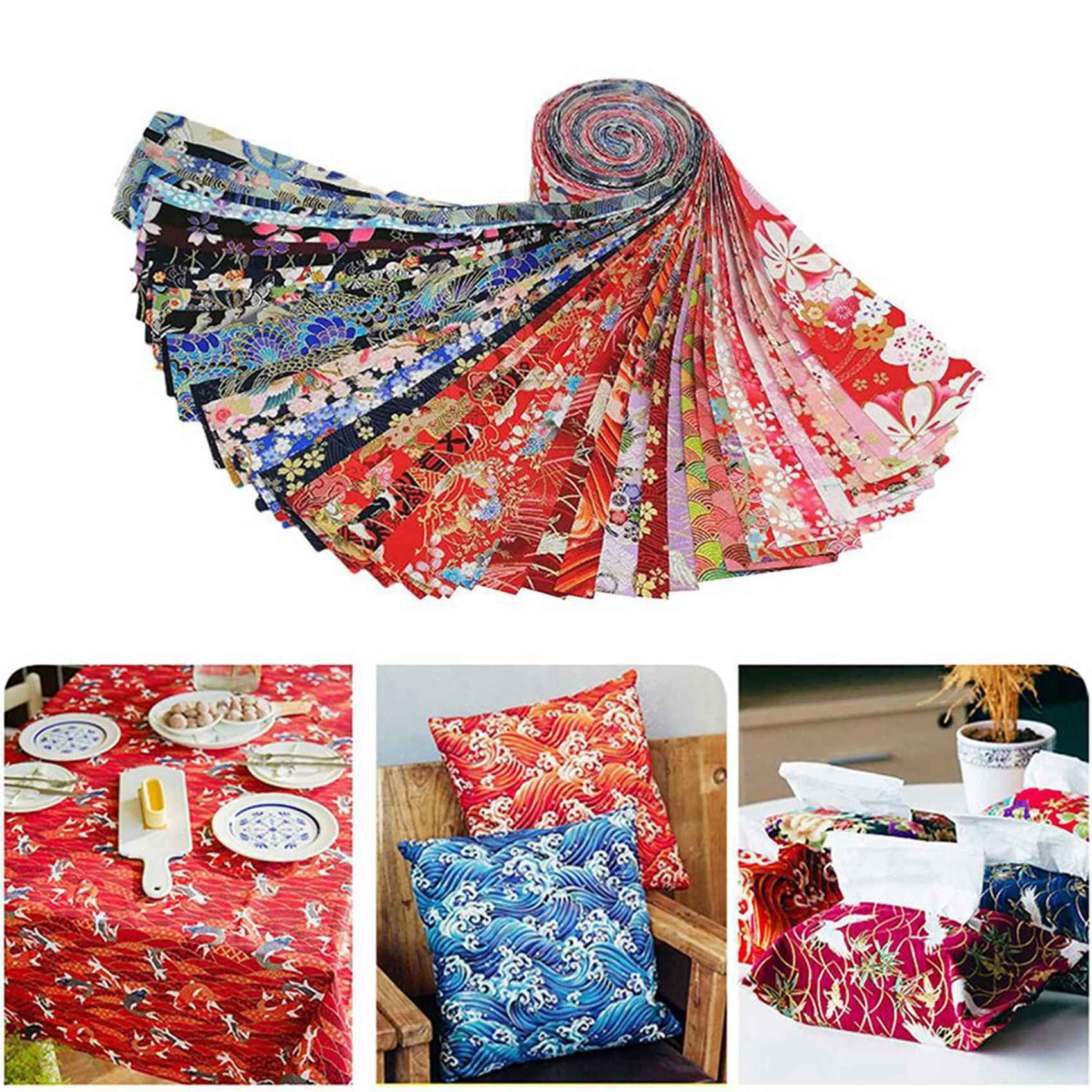 120 PCS Jelly Roll Cotton Fabric Quilting Strips DIY Sewing Craft Fabric Bundle Patchwork Supplies 6.5X50cm