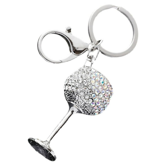 unbranded Wine Glass Keychain for Women Chains Holder Wall Glasses Miss Silver