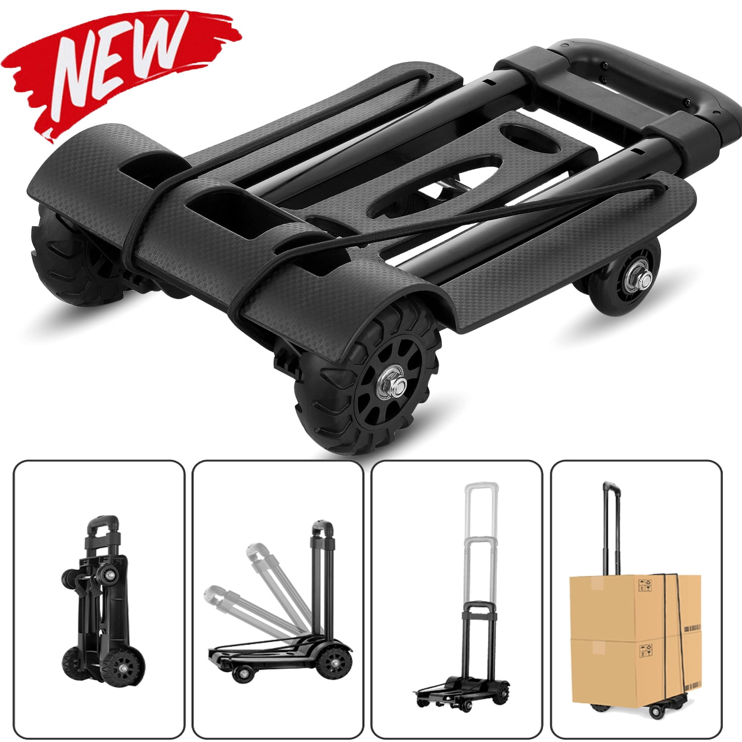 Portable Lightweight Folding 4Wheels Hand Truck Heavy Duty Luggage