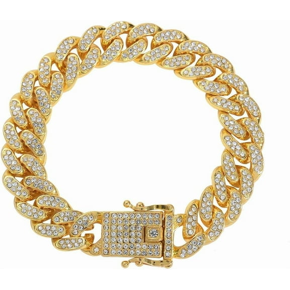 Iced Out Pro Cuban Link Chain for Men and Women 13MM Hip Hop Jewelry Full Miami Curb Cubana Rapper Diamond Necklaces Paved Rhinestones CZ Bling Bling Gold Chains Charm Jewelry[y327]