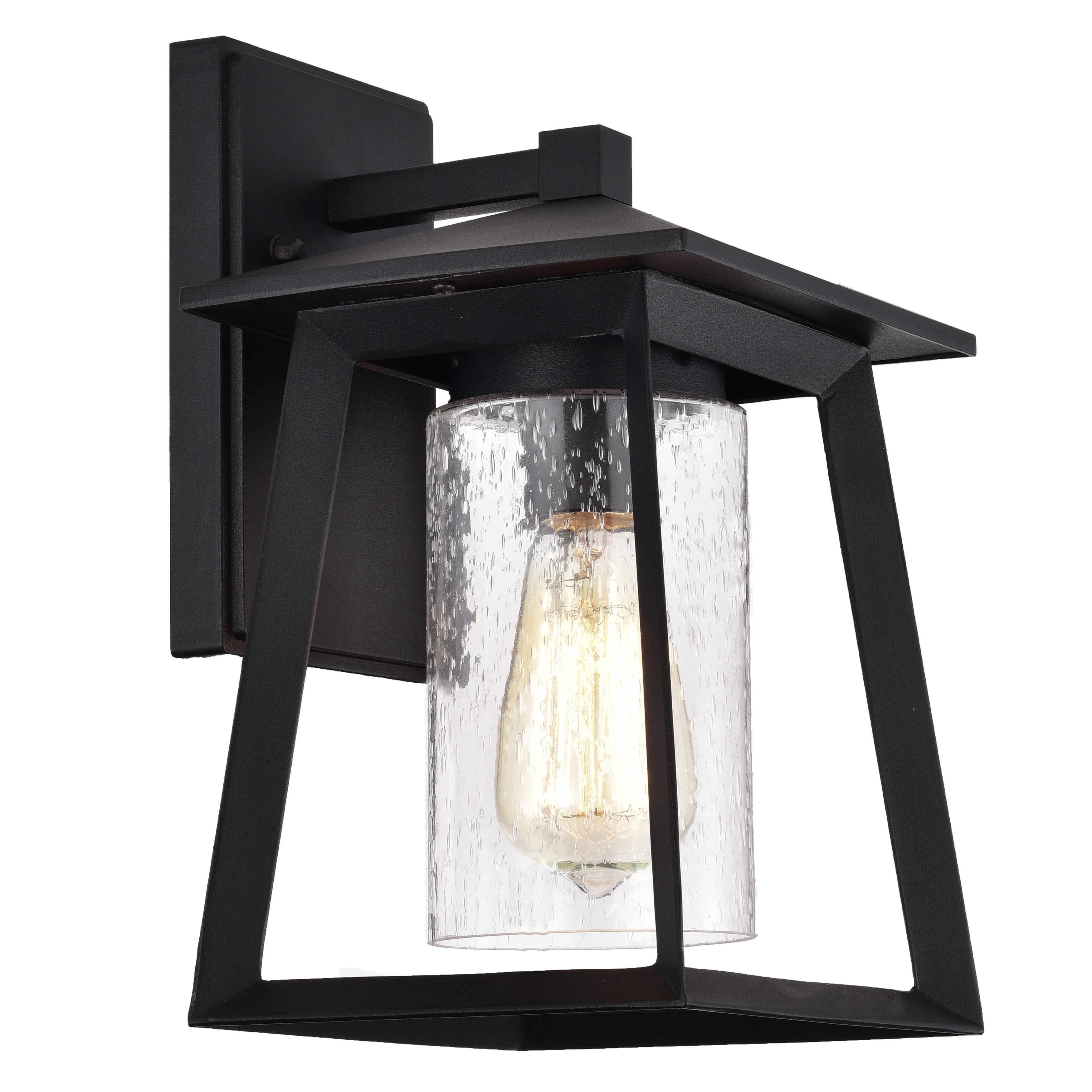 RADIANCE goods Transitional 1 Light Textured Black Outdoor Wall Sconce 11" Height