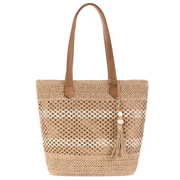 Straw Beach Tote Bag WomenHandwoven Summer Purse Handbag with Zipper Perfect for Vacation Travel Pool | Large Roomy,Beach Bag, Boho Style