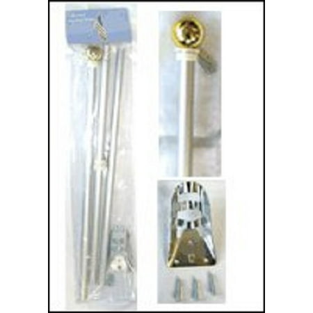 Foot Flagpole - Aluminum Silver Flag Pole BALL 6ft Wall Mount Flagpole Set 6 Foot