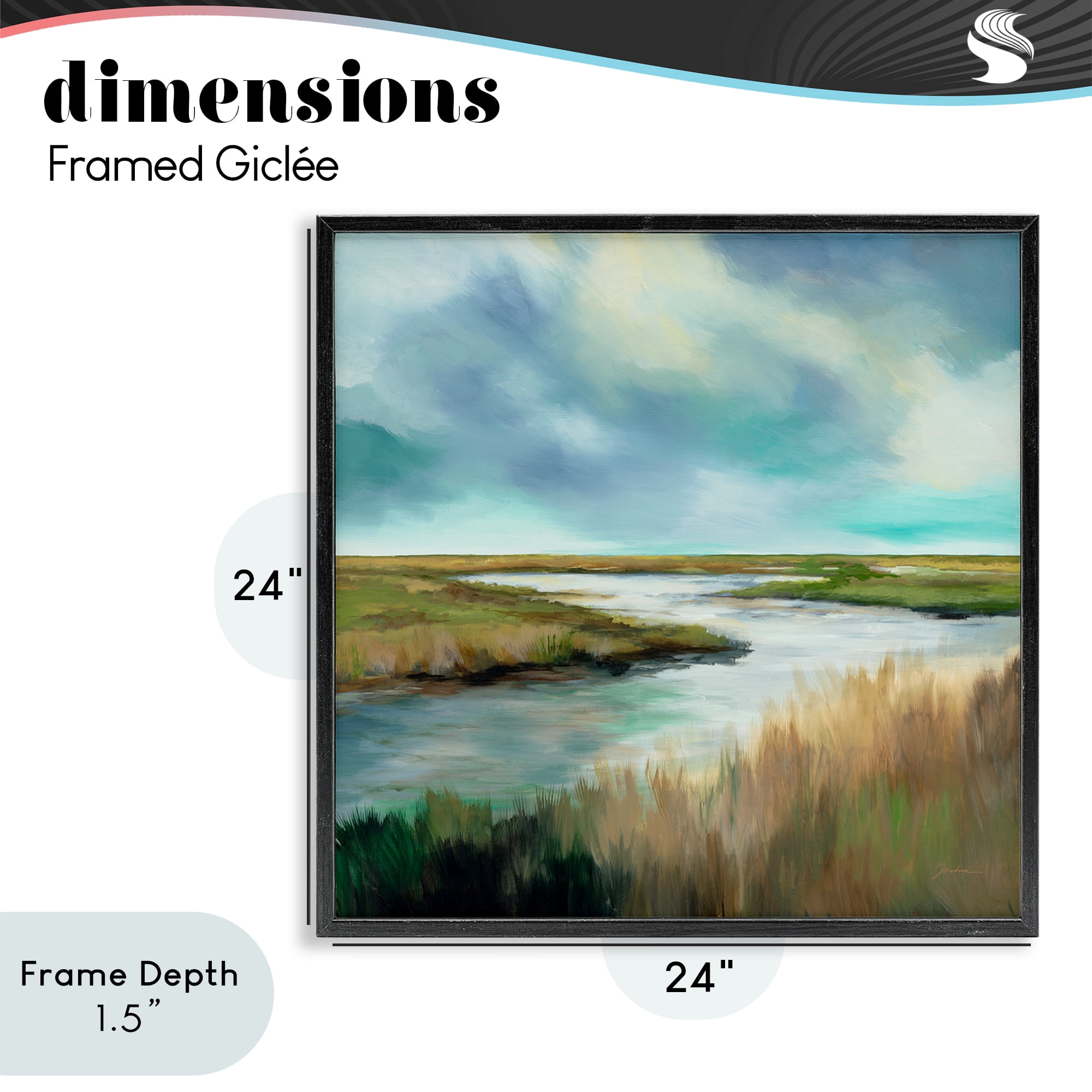 Stupell Industries Tranquil Meadow and Wetlands Black Framed Giclee Art, design by Liz Jardine