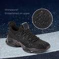 thumbnail image 3 of LUCKY STEP Fashion Rhinestone Mesh Sneaker Breathable Glitter Walking Shoes,Black,Womens, 3 of 12