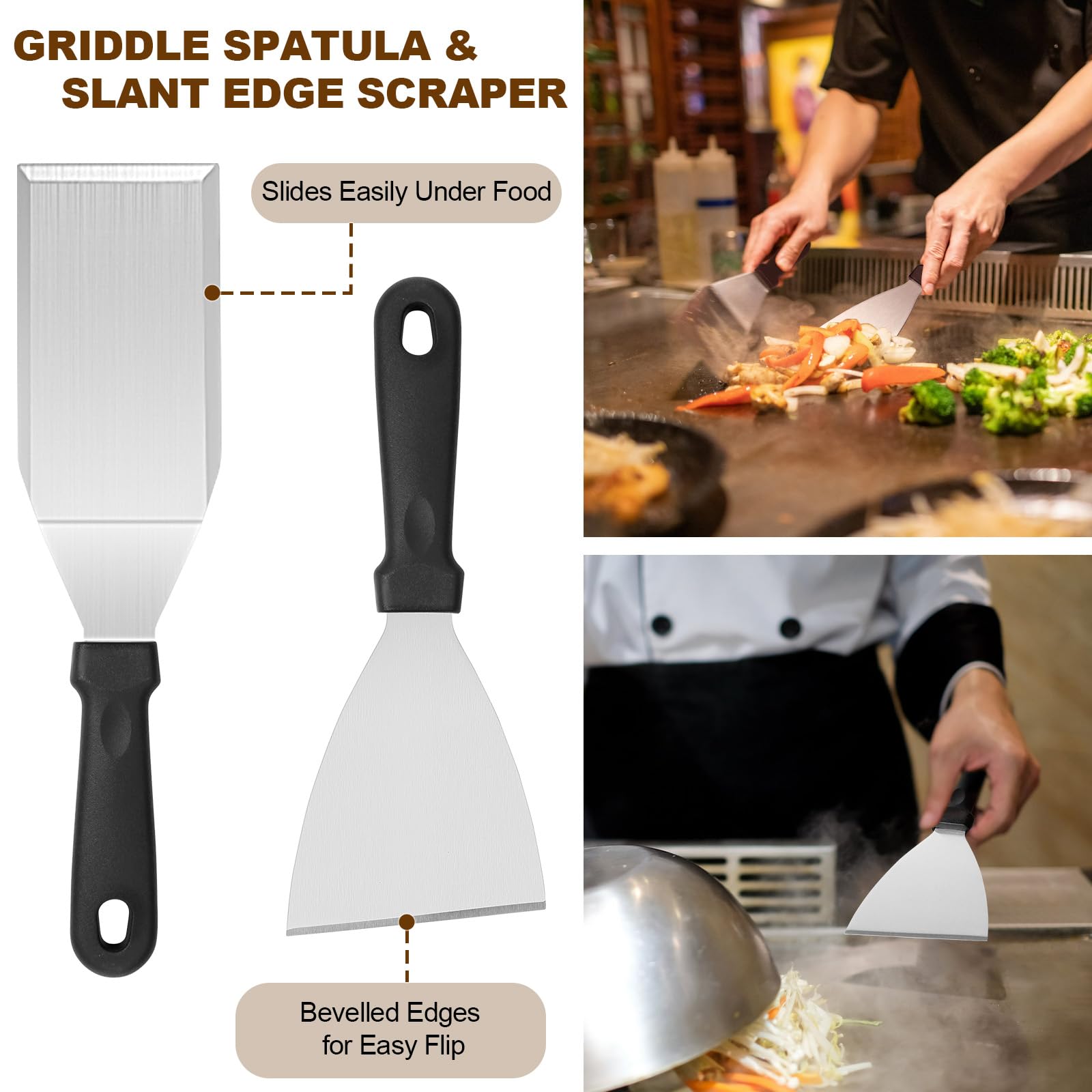 WEXLYN 14-Piece Griddle Accessories Kit, Stainless Steel photo 6