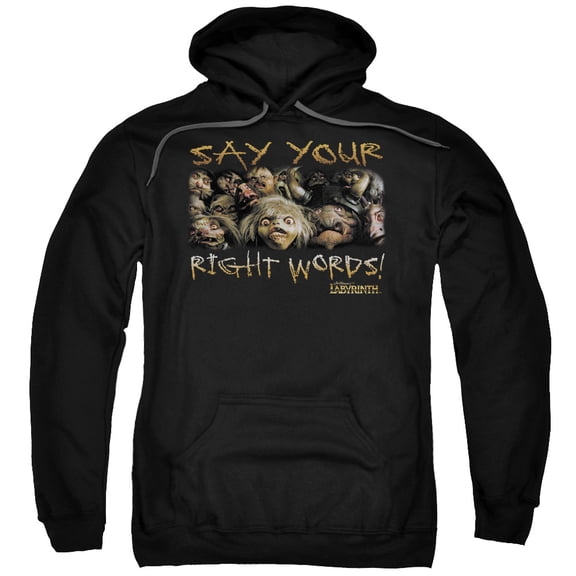 Labyrinth Say Your Right Words Adult Pullover Hoodie Sweatshirt Black