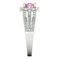 thumbnail image 3 of Halo Engagement Ring for Women - 1.83ct Simulated Pink Diamond in 18K White Gold Promise Ring, 3 of 6