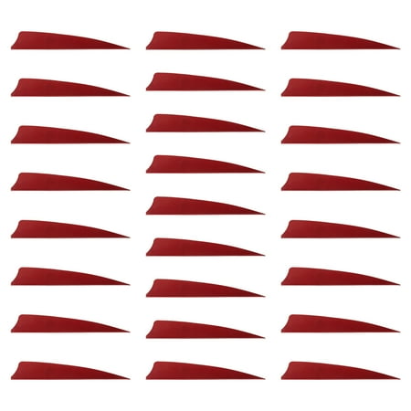 Uxcell Arrow Vanes Arrow Fletching 4 Shield Shape Turkey Feathers for Hunting DIY Shooting(Red Pack of 25)
