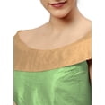thumbnail image 4 of eloria Women's Art Silk Boat Neck Sleevless Partywear Filler Blouse Top, Color : Pista Green & Beige, 4 of 6